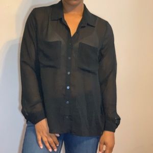 Sheer black dress shirt